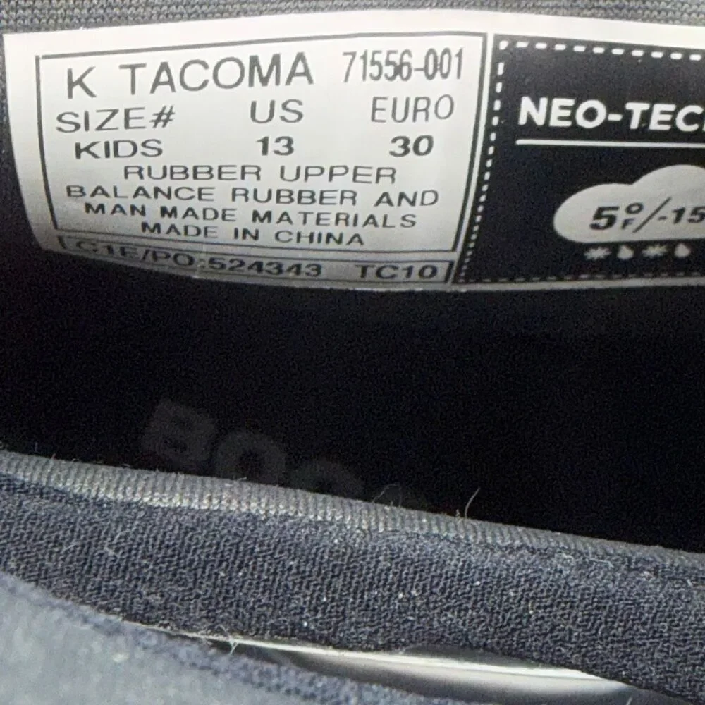 BOGS Black Kids Tacoma Rain Boots-13
